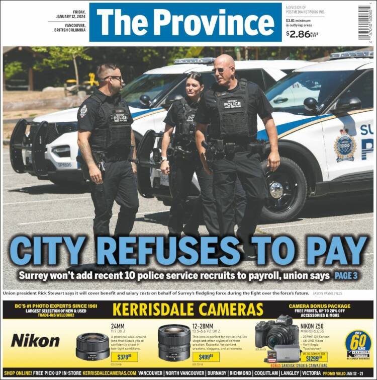 Portada de The Province (Canadá)