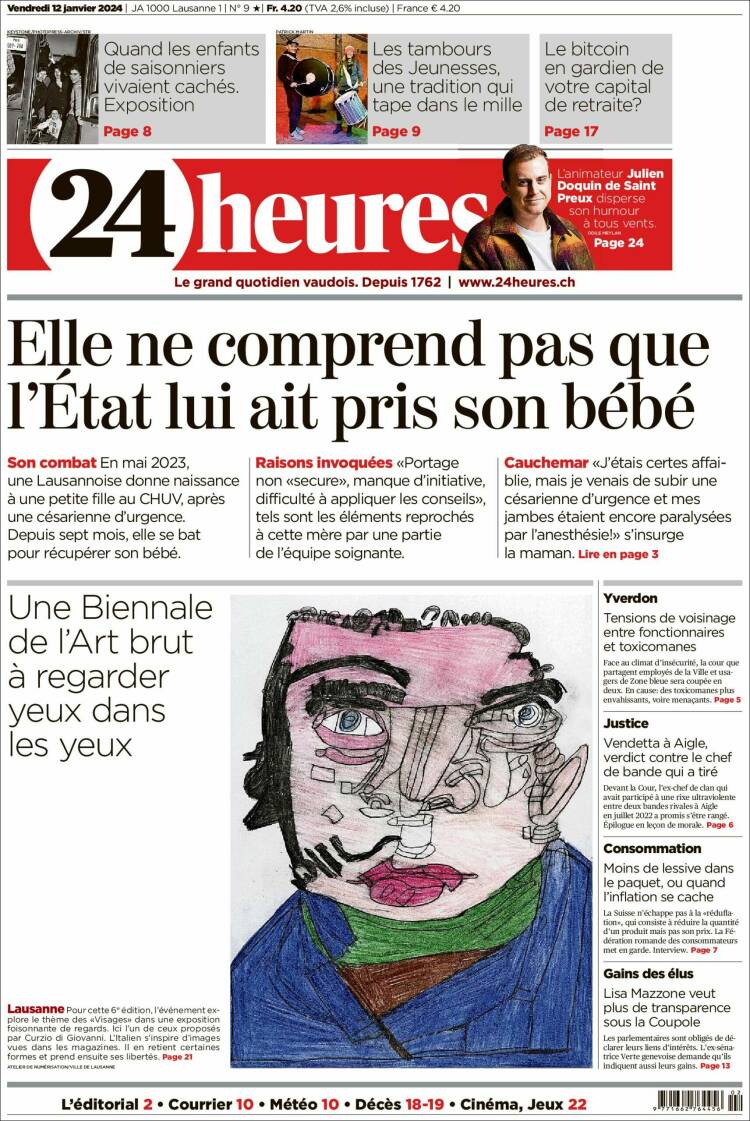Portada de 24 Heures (Suiza)