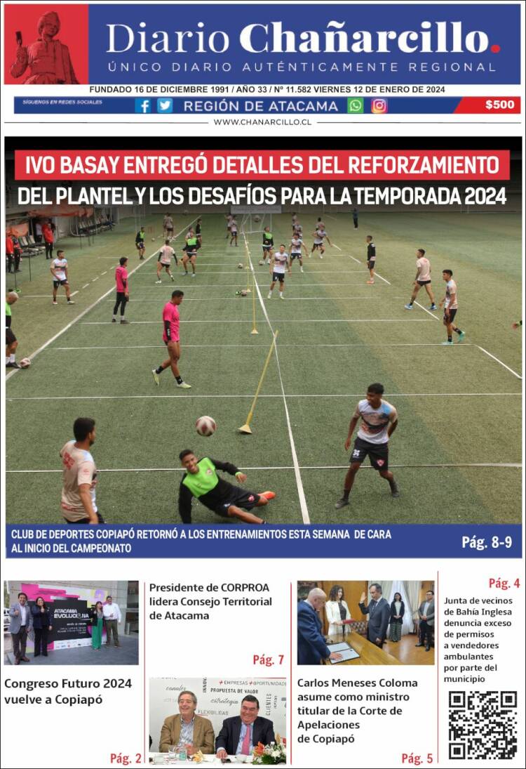 Portada de Diario Chañarcillo (Chile)
