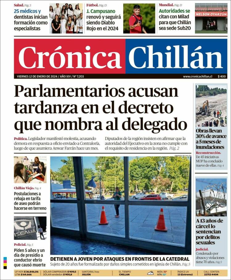 Portada de Crónica Chillán (Chile)