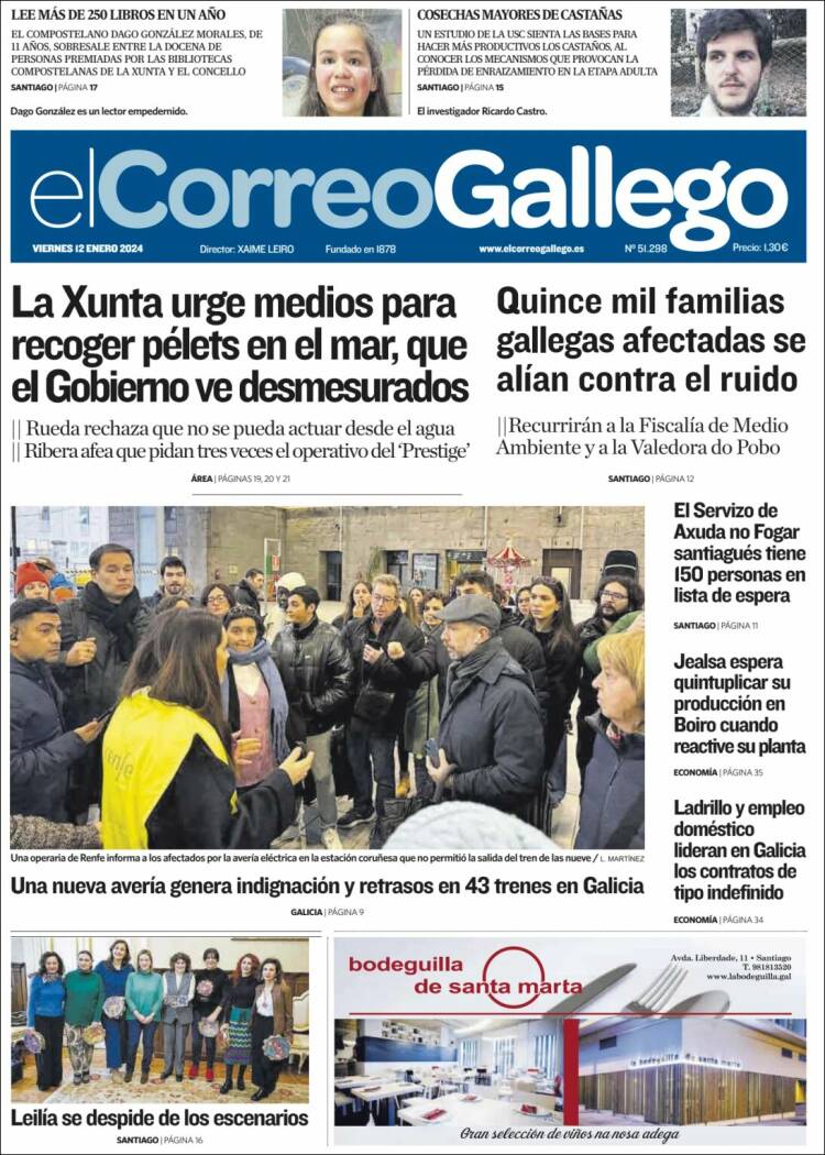 Portada de El Correo Gallego (España)