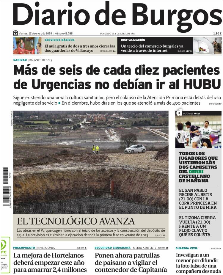 Portada de Diario de Burgos (España)