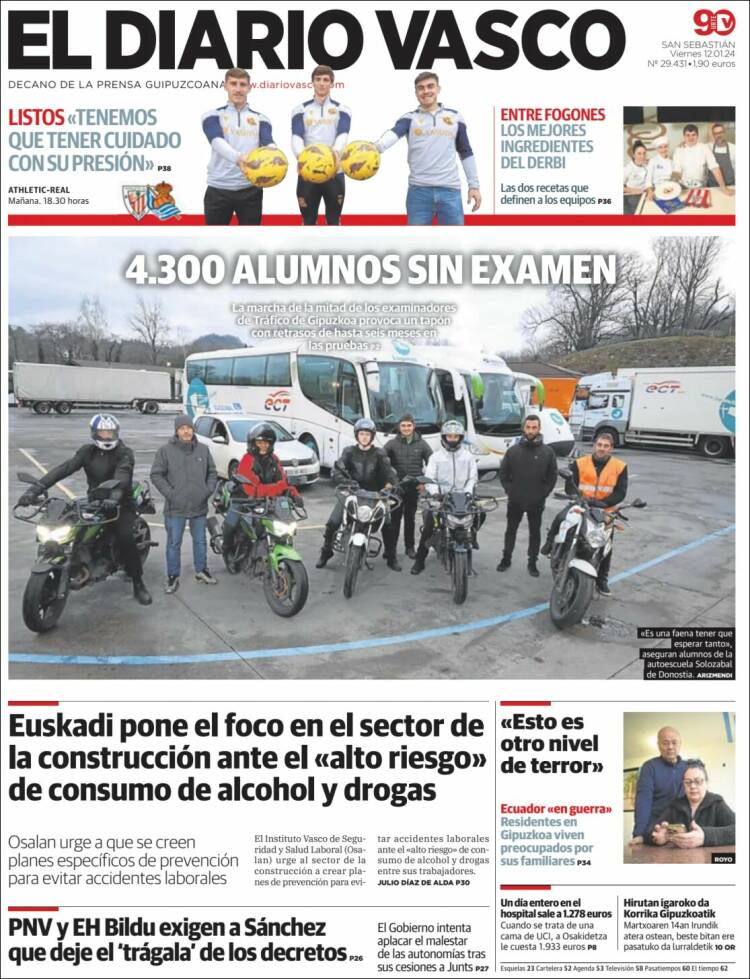 Portada de Diario Vasco (España)