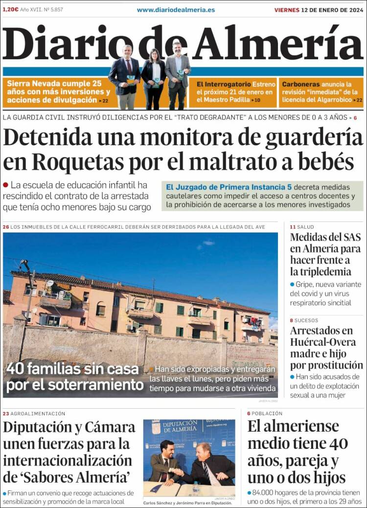 Portada de Diario de Almería (España)