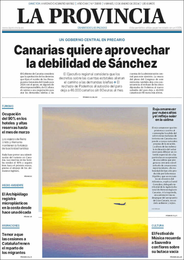 Portada de La Provincia (España)