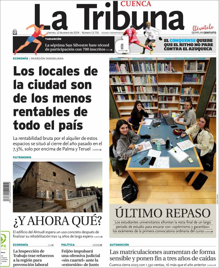 Portada de La Tribuna de Cuenca (España)