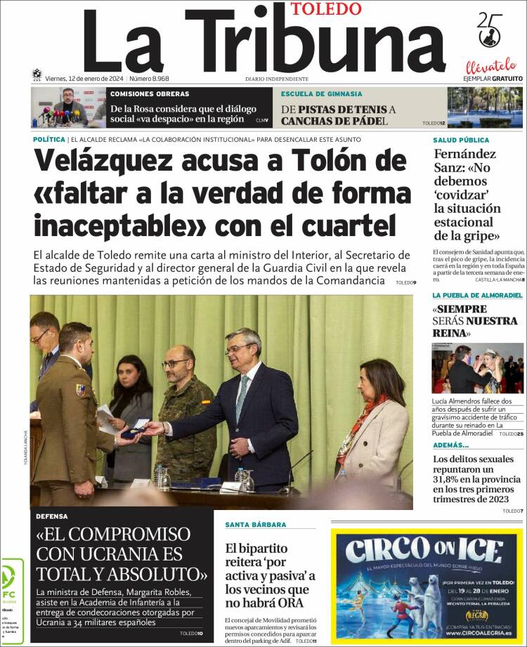 Portada de La Tribuna de Toledo (España)