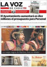 Portada de La Voz de Cádiz (España)