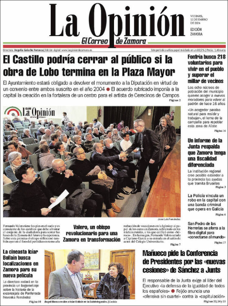 Portada de La Opinión - El Correo de Zamora (España)