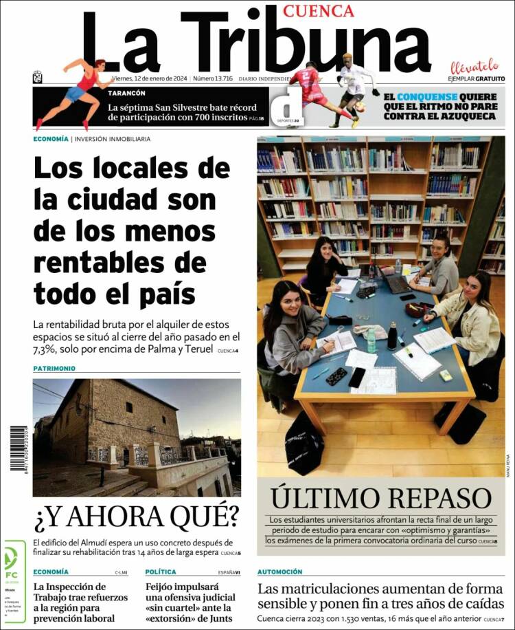 Portada de La Tribuna de Cuenca (España)