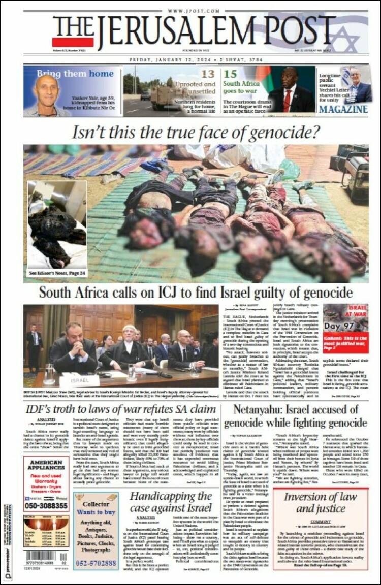 Portada de The Jerusalem Post (Israel)