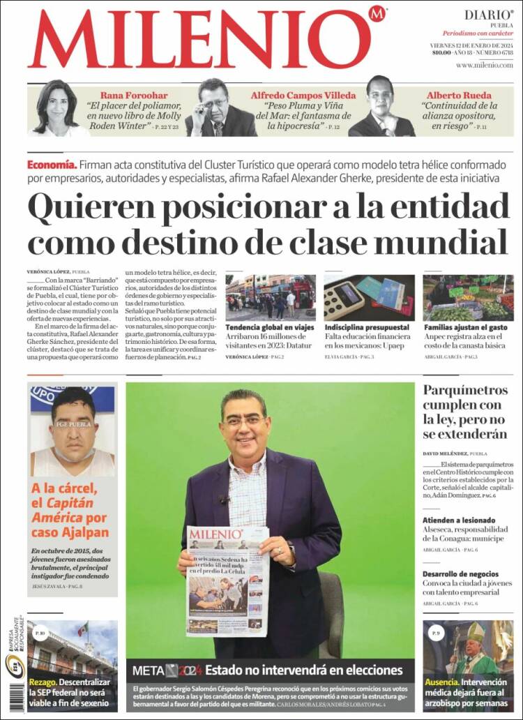 Portada de Milenio de Puebla (México)