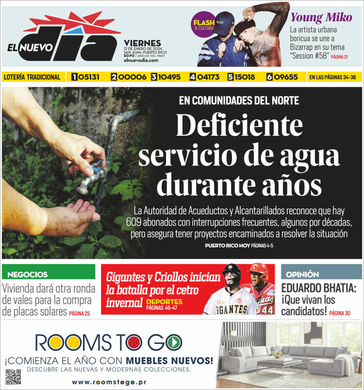 Portada de El Nuevo Día (Puerto Rico)