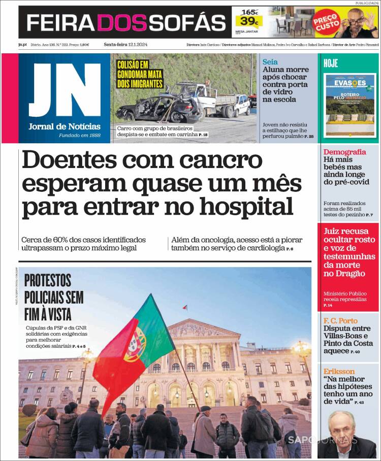 Portada de Jornal de Notícias (Portugal)