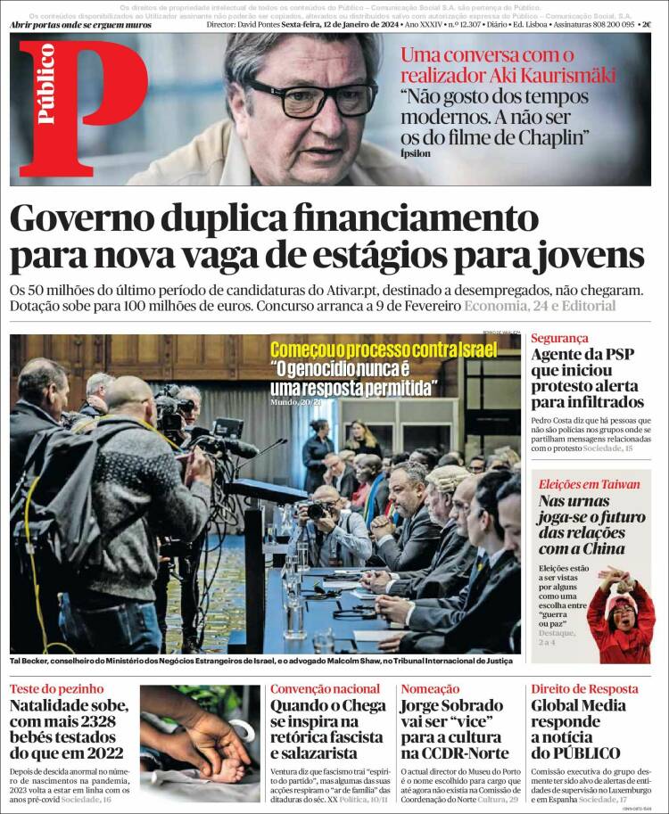 Portada de Público (Portugal)