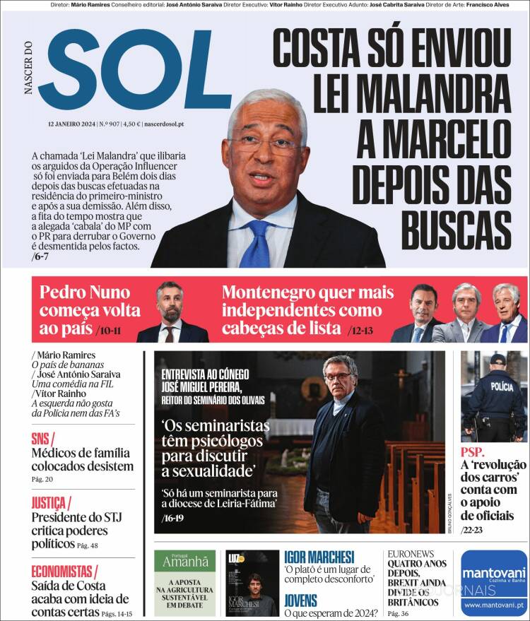 Portada de Jornal Sol (Portugal)