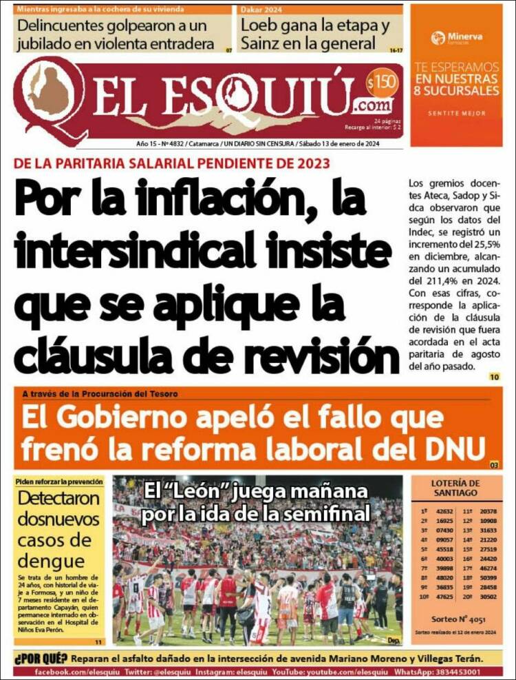 Portada de El Esquiu (Argentina)