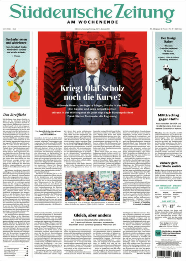 Portada de Sueddeutsche (Alemania)