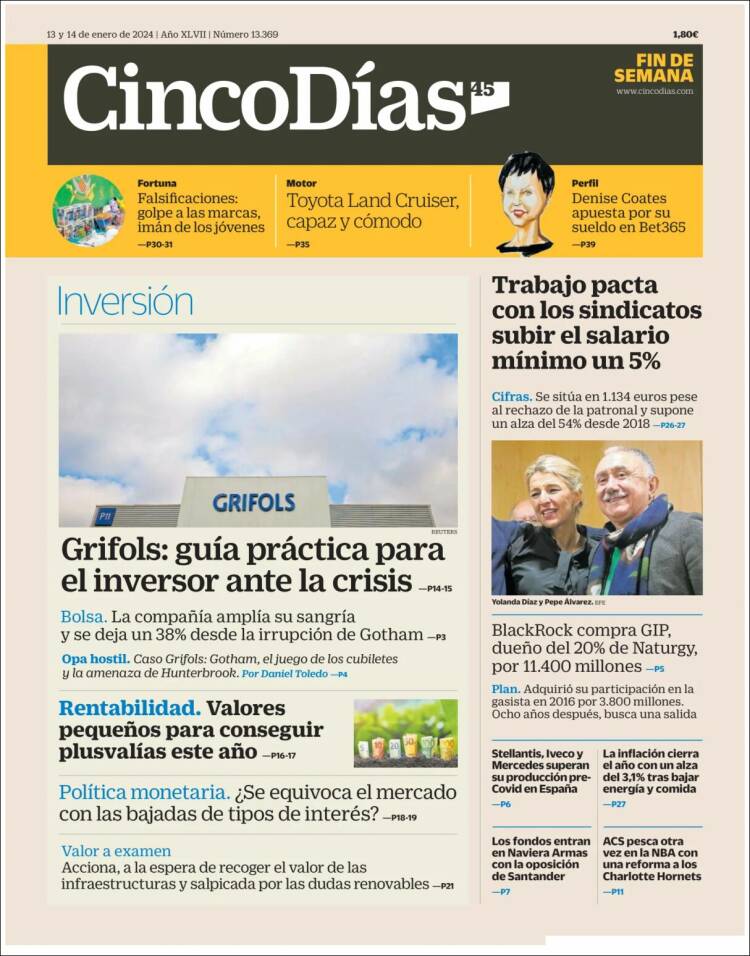 Portada de Cinco Días (Espa&ntilde;a)