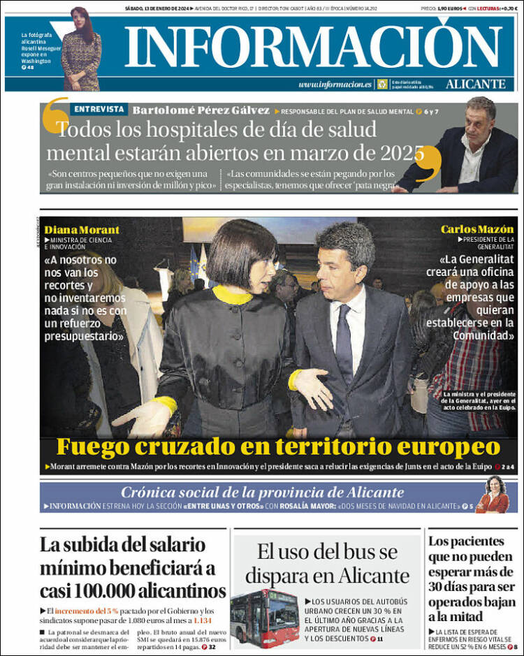 Portada de Diario Información (España)