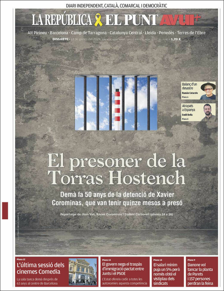 Portada de El Punt Avui (España)