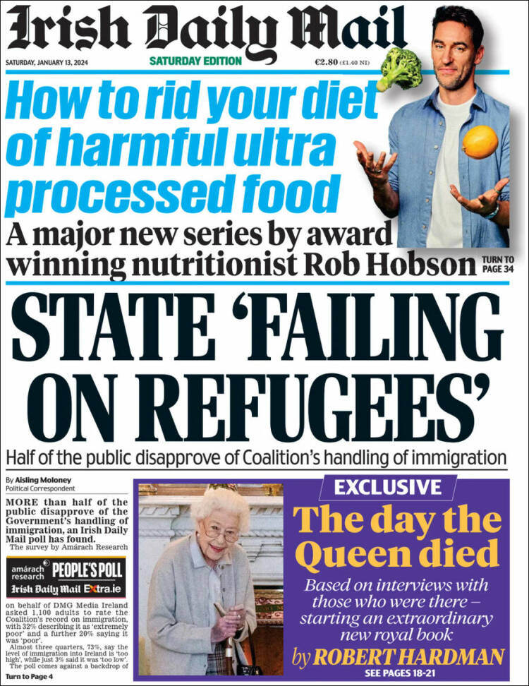 Portada de Irish Daily Mail (Irlanda)