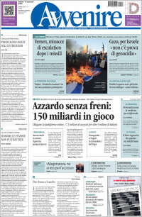 Portada de Avvenire (Italia)