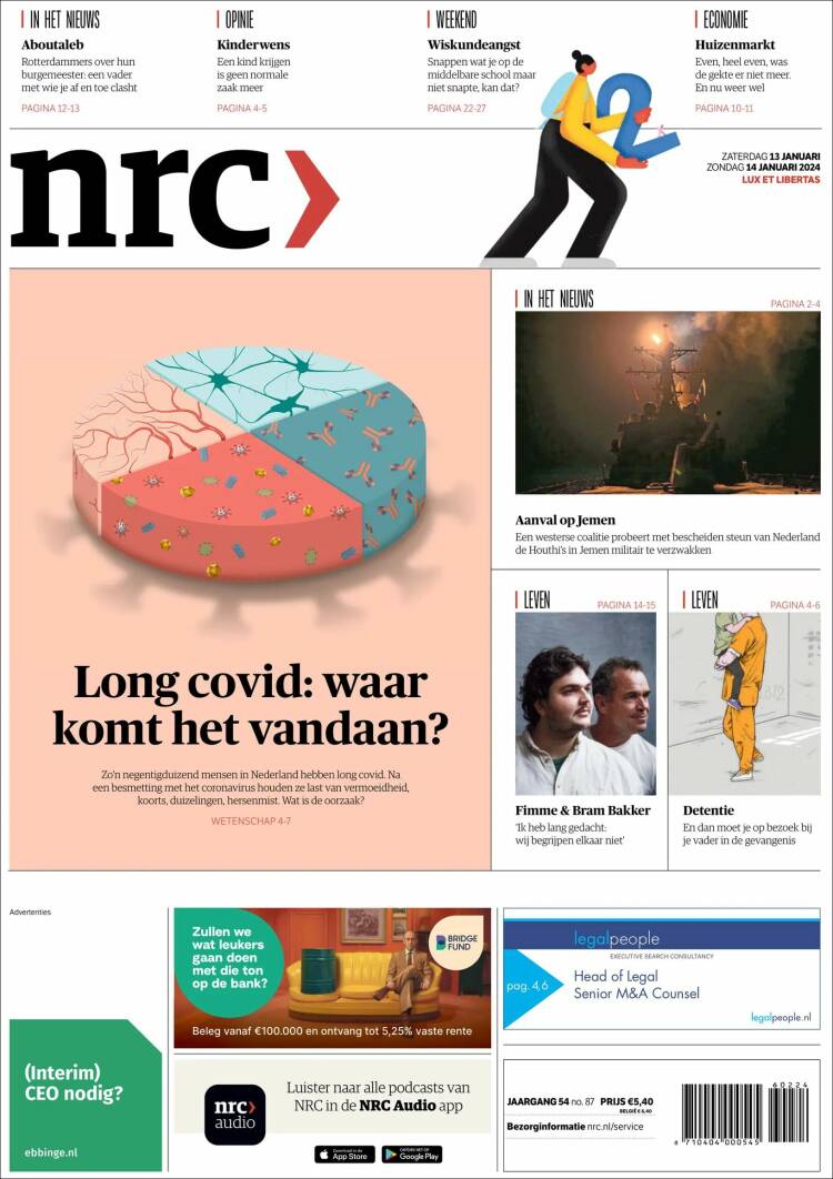 Portada de NRC Handelsblad (Pa&iacute;ses Bajos)