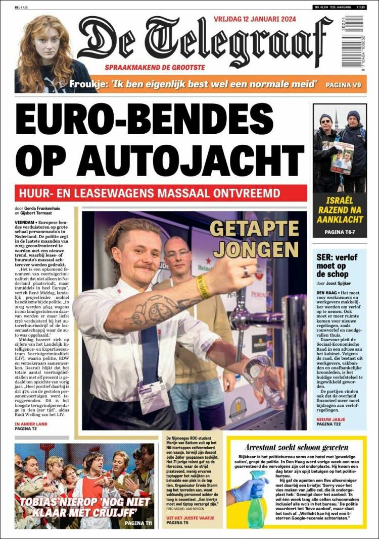 Portada de De Telegraaf (Pa&iacute;ses Bajos)