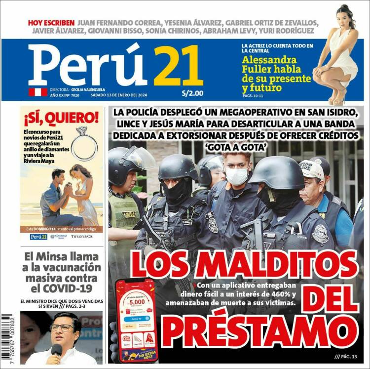 Portada de Perú 21 (Per&uacute;)