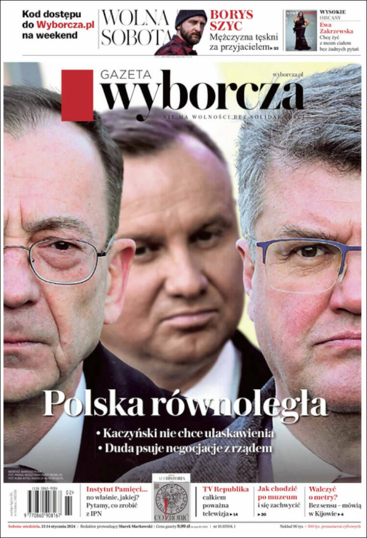 Portada de Gazeta Wyborcza (Polonia)