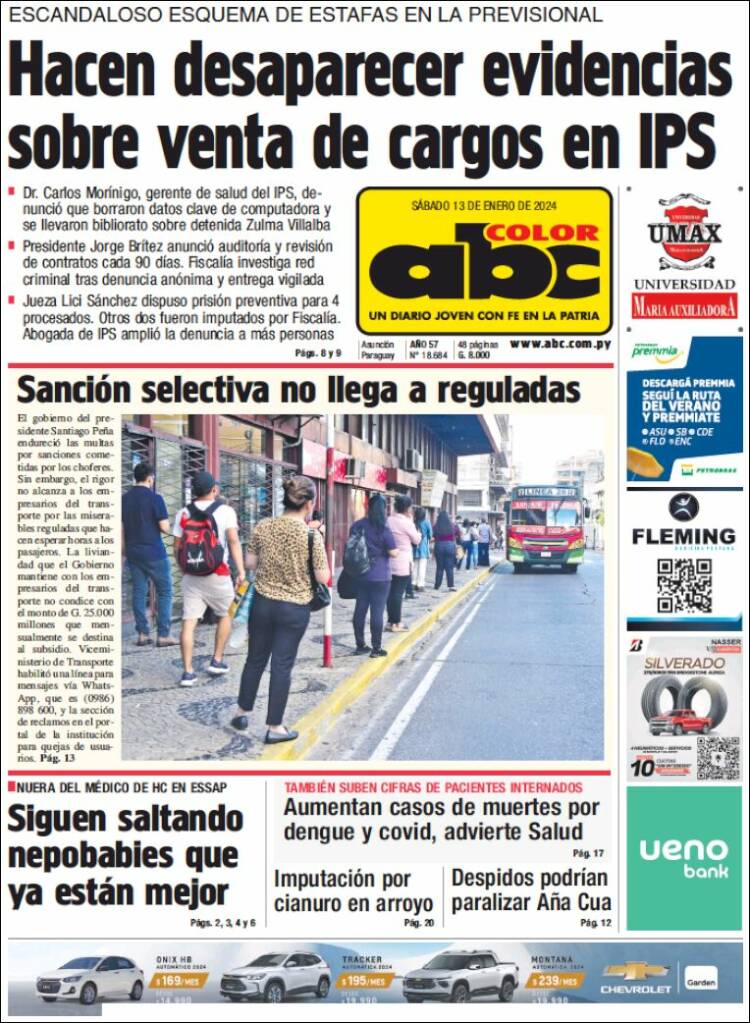 Portada de ABC Color (Paraguay)