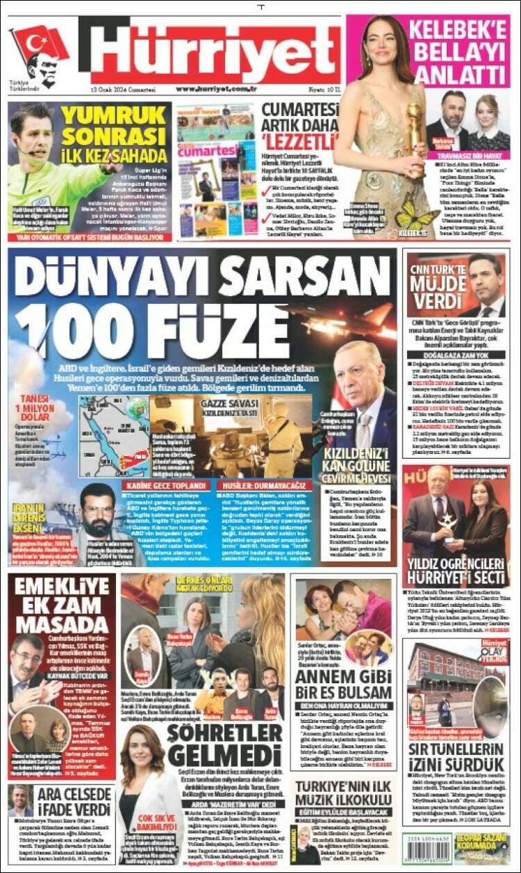 Portada de Hürriyet (Turqu&iacute;a)