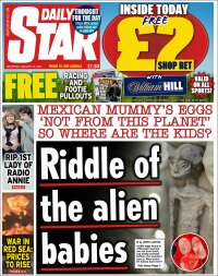 Portada de Daily Star (Reino Unido)