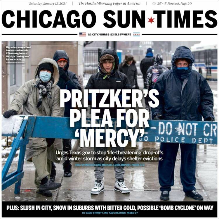 Portada de Chicago Sun-Times (USA)