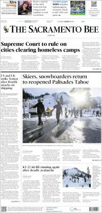 Portada de The Sacramento Bee (USA)