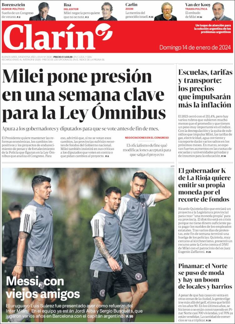 Portada de Clarín (Argentina)