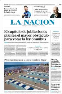 Portada de La Nación (Argentina)