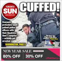 Portada de The Toronto Sun (Canadá)