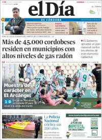 Portada de El Día de Córdoba (España)