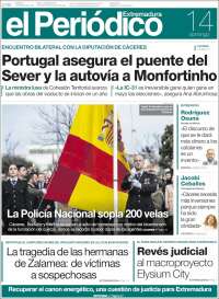 Portada de El Periódico de Extremadura (España)