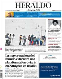 Portada de Heraldo de Aragón (España)