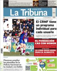 Portada de La Tribuna de Albacete (España)