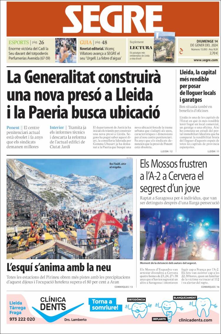 Portada de Segre (España)