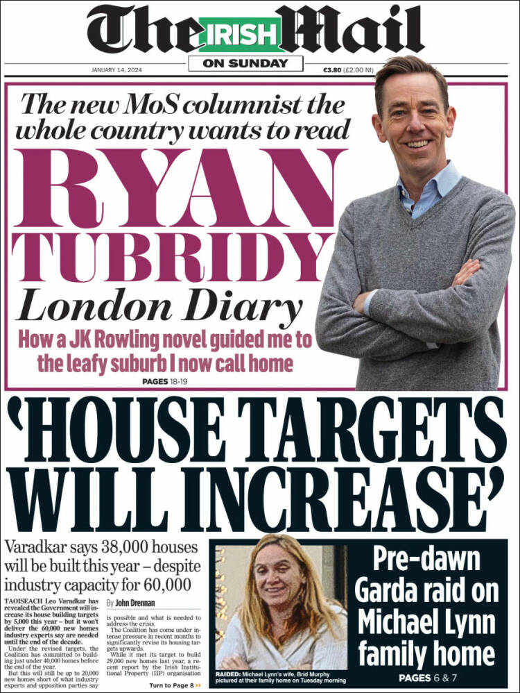Portada de Irish Daily Mail (Irlanda)