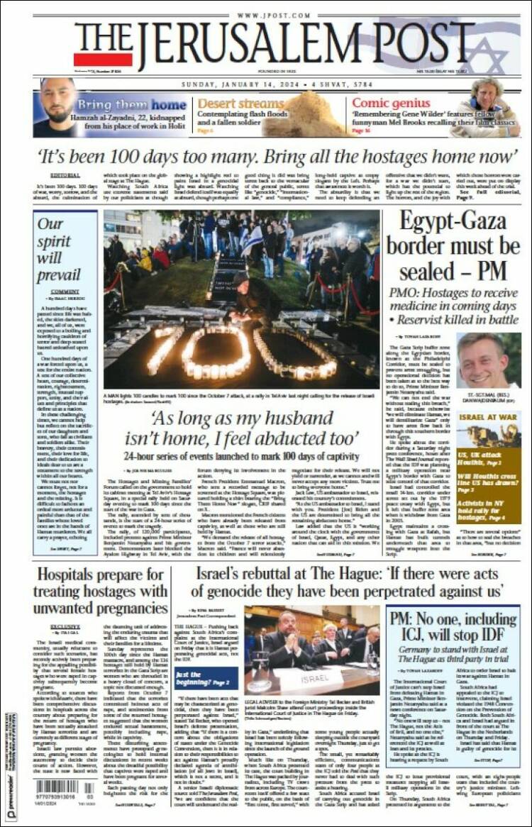 Portada de The Jerusalem Post (Israel)