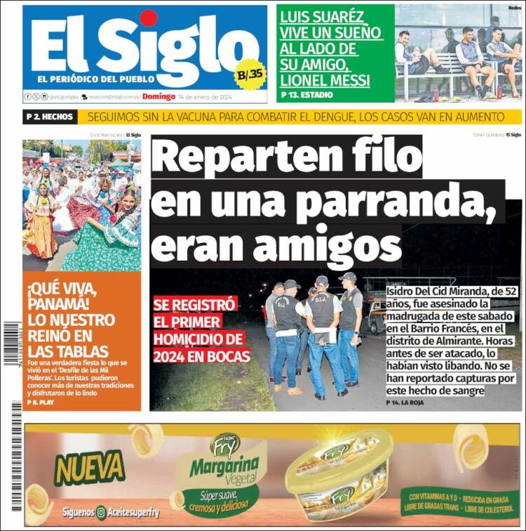 Portada de El Siglo (Panam&aacute;)