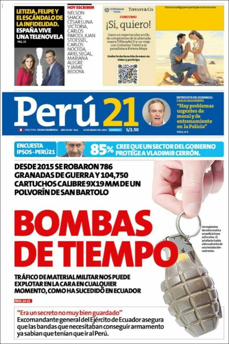 Portada de Perú 21 (Per&uacute;)