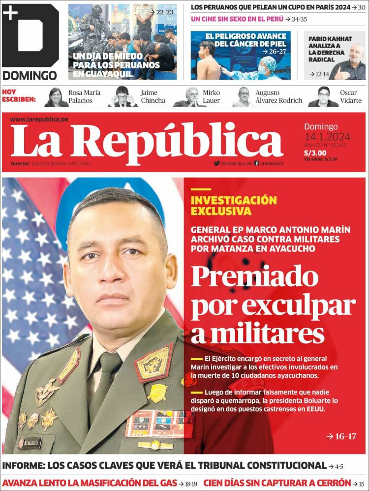 Portada de La Republica (Per&uacute;)