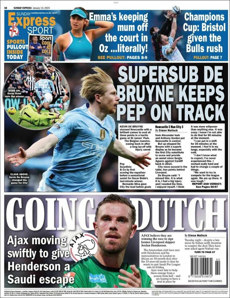 Portada de Express Sport (Reino Unido)